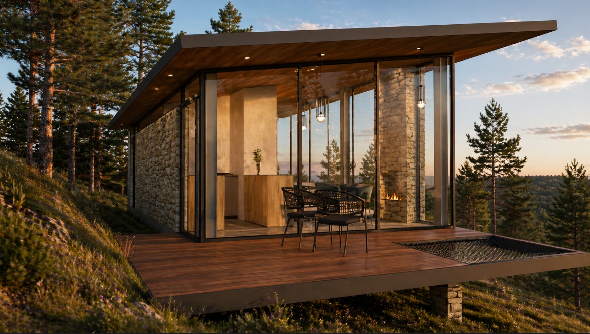 Cabaña Altavista — Vista exterior deck